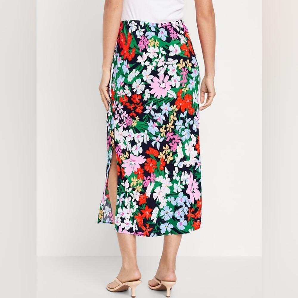 Old Navy Floral Print Midi Skirt XL